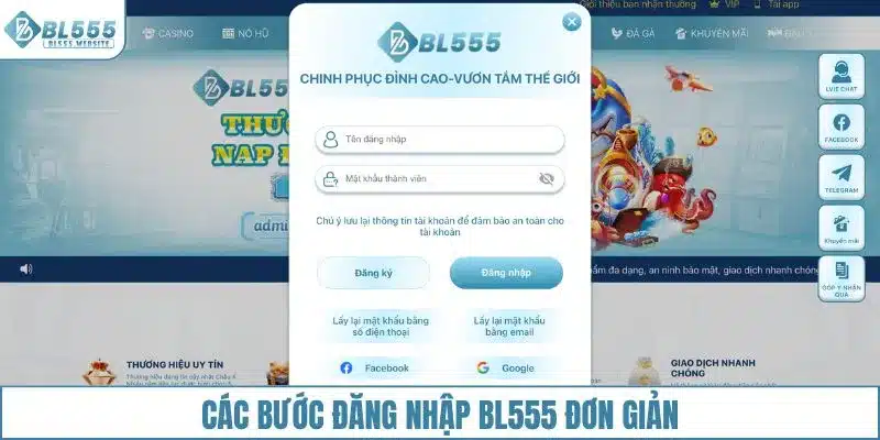 Các bước hướng dẫn đăng nhập BL555 dễ dàng