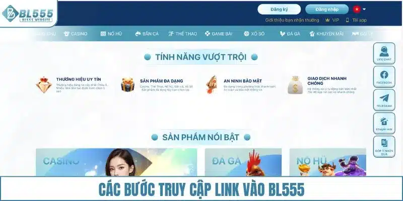 Các bước truy cập link vào BL555