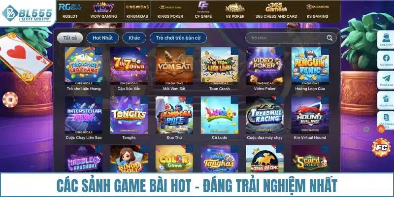 Các sảnh game bài hot - đáng trải nghiệm nhất